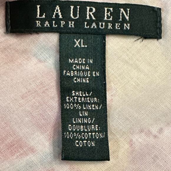 Ralph Lauren - Lauren  Tiered Linen Midi Skirt - Paisley Boho Print Size XL - Picture 6 of 7